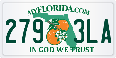 FL license plate 2793LA