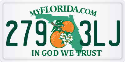 FL license plate 2793LJ