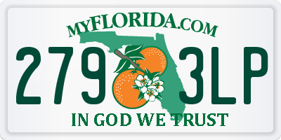 FL license plate 2793LP