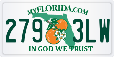 FL license plate 2793LW