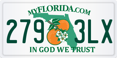 FL license plate 2793LX