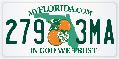 FL license plate 2793MA