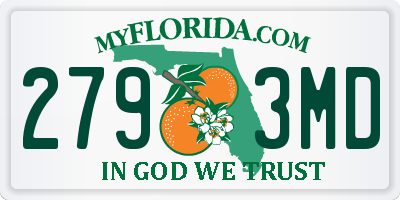 FL license plate 2793MD
