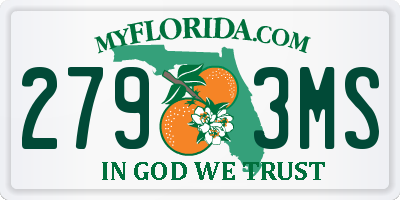 FL license plate 2793MS