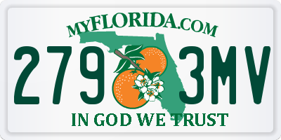FL license plate 2793MV