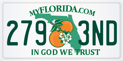 FL license plate 2793ND
