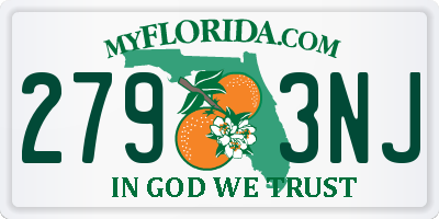 FL license plate 2793NJ
