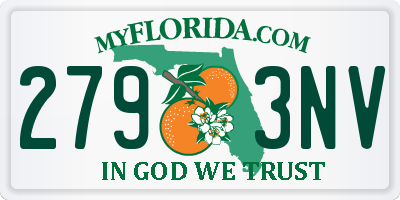 FL license plate 2793NV