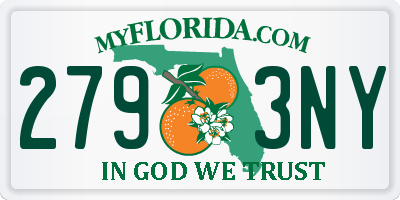 FL license plate 2793NY