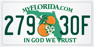 FL license plate 2793OF