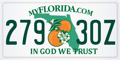 FL license plate 2793OZ