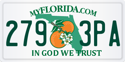 FL license plate 2793PA