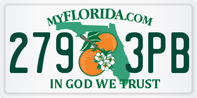 FL license plate 2793PB