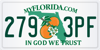 FL license plate 2793PF