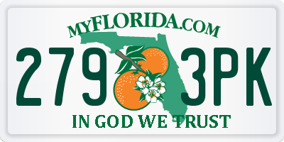 FL license plate 2793PK