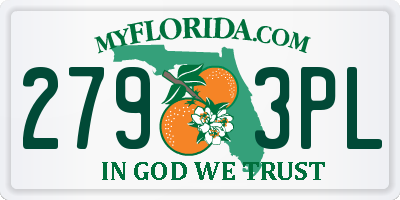 FL license plate 2793PL