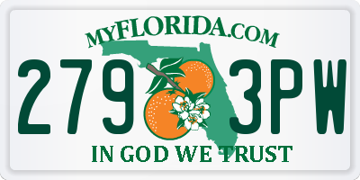 FL license plate 2793PW