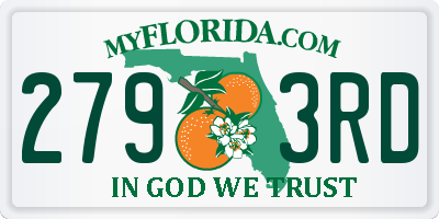 FL license plate 2793RD