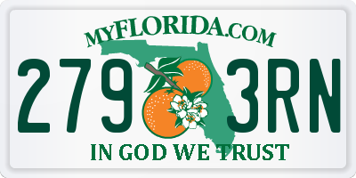 FL license plate 2793RN