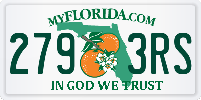 FL license plate 2793RS
