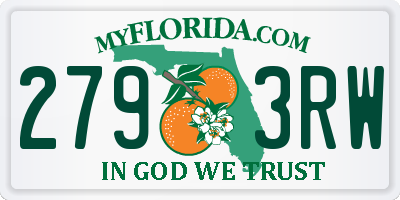 FL license plate 2793RW
