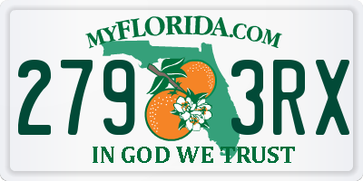 FL license plate 2793RX