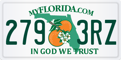FL license plate 2793RZ