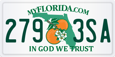 FL license plate 2793SA