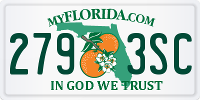FL license plate 2793SC