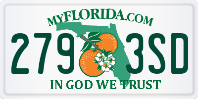 FL license plate 2793SD