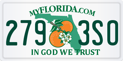FL license plate 2793SO