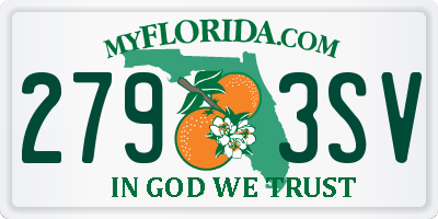 FL license plate 2793SV