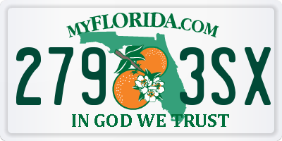 FL license plate 2793SX
