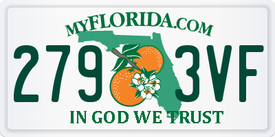 FL license plate 2793VF