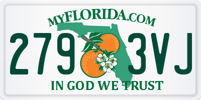 FL license plate 2793VJ