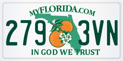 FL license plate 2793VN