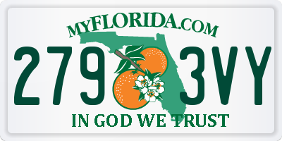 FL license plate 2793VY