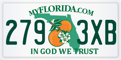 FL license plate 2793XB