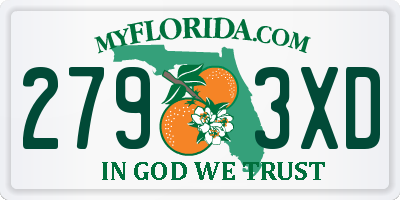 FL license plate 2793XD
