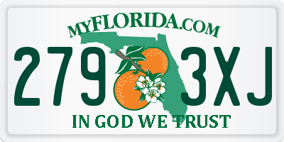 FL license plate 2793XJ