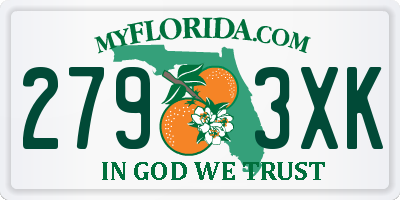 FL license plate 2793XK