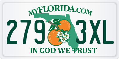 FL license plate 2793XL