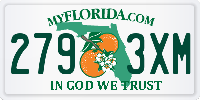 FL license plate 2793XM