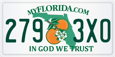 FL license plate 2793XO