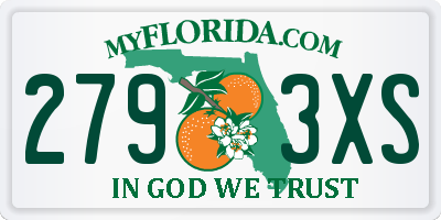 FL license plate 2793XS