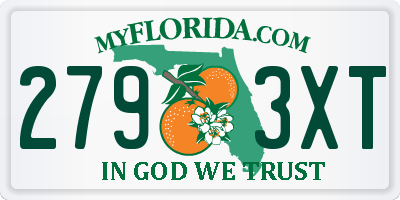 FL license plate 2793XT