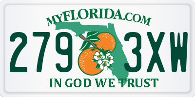 FL license plate 2793XW