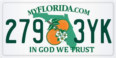 FL license plate 2793YK