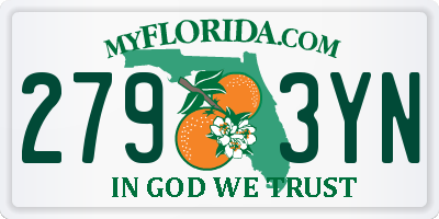 FL license plate 2793YN