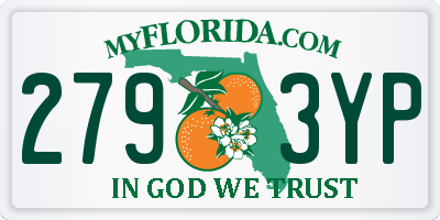 FL license plate 2793YP